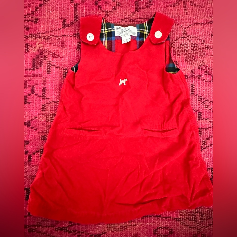 Red Corduroy Kids Dress